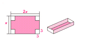 I have a piece of cardboard that is twice as long as it is wide. If I cut a 3-inch by 3-inch square from each corner and fold up the resulting flaps, I get a box with a volume of 240 cubic inches. What are the dimensions of the cardboard?   A)  11 inches by 22 inches B)  10 inches by 20 inches C)  14 inches by 28 inches D)  12 inches by 24 inches E)  8 inches by 16 inches