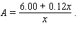<strong>If a bank charges $6.00 per month and $0.12 per check for one of its checking accounts, then the total monthly cost to write x checks is , and the average cost of each of the x checks written is Compare these two formulas by filling in the following table. Round to the nearest cent. </strong> A) B) C) D)