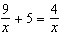 Solve the following equation. Be sure to check each answer in the original equation if you multiply both sides by an expression that contains the variable.   A)    B)    C)    D)    E)  no solution