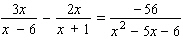 Solve the following equation. Be sure to check each answer in the original equation if you multiply both sides by an expression that contains the variable.   A)    B)    C)    D)    E)  no solution
