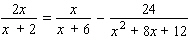 Solve the following equation. Be sure to check each answer in the original equation if you multiply both sides by an expression that contains the variable.   A)    B)    C)    D)    E)  no solution