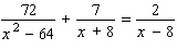 Solve the following equation. Be sure to check each answer in the original equation if you multiply both sides by an expression that contains the variable.   x = __________