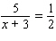 Solve the following equation. Be sure to check each answer in the original equation if you multiply both sides by an expression that contains the variable.   x = __________