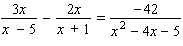 Solve the following equation. If impossible, answer no solution . Be sure to check each answer in the original equation if you multiply both sides by an expression that contains the variable.   x = __________