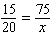 Solve the following proportion.   x = __________