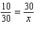 Solve the following proportion.   x = __________