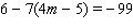 Solve the equation.   m = __________