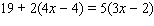 Solve the equation.   x = __________