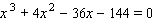 Solve the equation.   x = __________