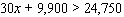 Solve the inequality. Write your answer using inequality notation.  