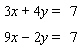 Solve the following system by the addition method.   A)  (1, 1)  B)  (-1, 1)  C)  (-1, -1)  D)  The system is inconsistent E)  The system is dependent