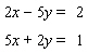 Solve the system.   A)    B)    C)    D)  The system is inconsistent E)  The system is dependent