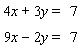 Solve the following system by the addition method.   If the system is dependent or inconsistent, indicate this.