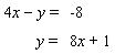 Solve the following system by the substitution method.   If the system is dependent or inconsistent, indicate this.