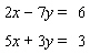 Solve the system.   If the system is dependent or inconsistent, indicate this.
