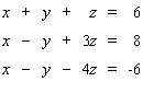 Solve the system.   A)  (2, 0, 4)  B)  (4, -1, 3)  C)  (3, 1, 2)  D)  The system is inconsistent E)  The system is dependent