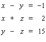 Solve the system.   A)  (9, 10, -5)  B)  (8, 9, -6)  C)  (7, -10, -7)  D)  The system is inconsistent E)  The system is dependent
