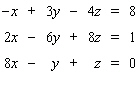 Solve the system.   If the system is dependent or inconsistent, indicate this.