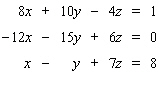 Solve the system.   If the system is dependent or inconsistent, indicate this.