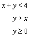 Graph the solution set for the system of linear inequalities.   A)    B)    C)    D)   