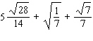 Combine the expressions.   A)    B)    C)    D)    E)   