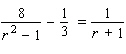 Multiply both sides of the equation by their LCD. Then solve the resulting equation.   r = __________