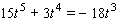 Look for the greatest common factor, then use the quadratic formula to find all solutions.   t = __________