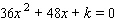 Determine   so that the following equation has exactly one real solution.   A)    B)    C)    D)    E)   