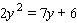 Use the discriminant to find the number and kind of solutions for the following equation.   Discriminant   __________ How many solutions does the equation have? __________ What kind of solutions are they? __________