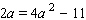 Use the discriminant to find the number and kind of solutions for the following equation.   Discriminant   __________ How many solutions does the equation have? __________ What kind of solutions are they? __________