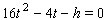 An object is tossed into the air with an upward velocity of 4 feet per second from the top of a building h feet high. The time it takes for the object to hit the ground below is given by the formula   . Solve this formula for t . (Time t is in seconds.)  