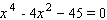 Solve the equation.   x = __________