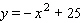 For the following equation, find the x -intercepts and the coordinates of the vertex, and choose the corresponding graph.   A)  x -intercepts = 5, 5; vertex = (0, 25)    B)  x -intercepts = 5; vertex = (0, 0)    C)  x -intercepts = 0; vertex = (0, 0)    D)  x -intercepts = 5, 5; vertex = (0, 25)   