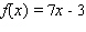 For the following one-to-one function, find the equation of the inverse.   A)    B)    C)    D)    E)   