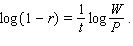 The annual rate of depreciation r on a car that is purchased for P dollars and is worth W dollars t years later can be found from the formula:   The car depreciates in value according to the following depreciation table. AGE IN YEARS VALUE IN DOLLARS new 4 7,150 5,750 Find the annual rate of depreciation. Round the result to the nearest tenth. __________%
