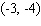 Find the distance between the following points.   and  