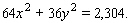 Find y when x is 3.6 in the equation   y = __________