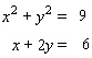 Solve the system of equations.  