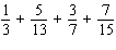 Consider the following finite series:   For which values of i does the following summation notation hold true and what constant must be added in the denominator?     must range from __________ to __________.   __________