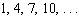 Determine whether the following sequence is an arithmetic progression. If the sequence is an arithmetic progression, identify the common difference d .   A)  d = 3 B)  d = 8 C)  d = 4 D)  d = 1 E)  The sequence is not an arithmetic progression.