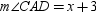 In the figure,   bisects   and D is the midpoint of   . If   and   , find the value of x .