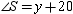 In trapezoid RSTV ,   . If m   , m   , m   , and m   , find the value of the expression   .