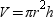 The formula for the volume of a right circular cylinder of radius r and altitude h is given by   .