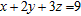 Show that for any value of   , the point having the form       lies on the  plane whose equation is      .