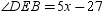   and   intersect at point E . If m   and m   , find x .