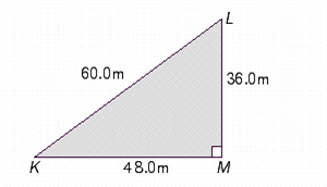 Using the triangle in the illustration, find cos K.   cos K = __________
