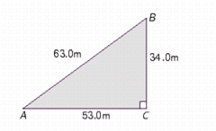 Using the triangle in the illustration, find tan A, rounded to three significant digits.   tan A = __________