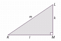  The angle adjacent to side l is  \angle  __________.   