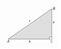 Use the right triangle in the illustration and the Pythagorean theorem to find the unknown side. a = 49,200 m, b = 44,900 m   Side c is __________ m.