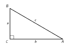 Using the illustration, find the measure of each acute angle for the right triangle below. Answers are rounded using the appropriate rule for significant digits. b = 1,227 ft, c = 1,378 ft   A)  A = 65.43 <sup>o</sup>, B = 24.57 <sup>o</sup> B)  A = 30.57 <sup>o</sup>, B = 59.43 <sup>o</sup> C)  A = 18.91 <sup>o</sup>, B = 71.09 <sup>o</sup> D)  A = 27.07 <sup>o</sup>, B = 62.93 <sup>o</sup> E)  A = 57.93 <sup>o</sup>, B = 32.07 <sup>o</sup>